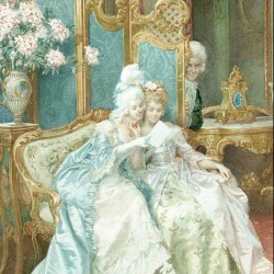 Two women reading a letter